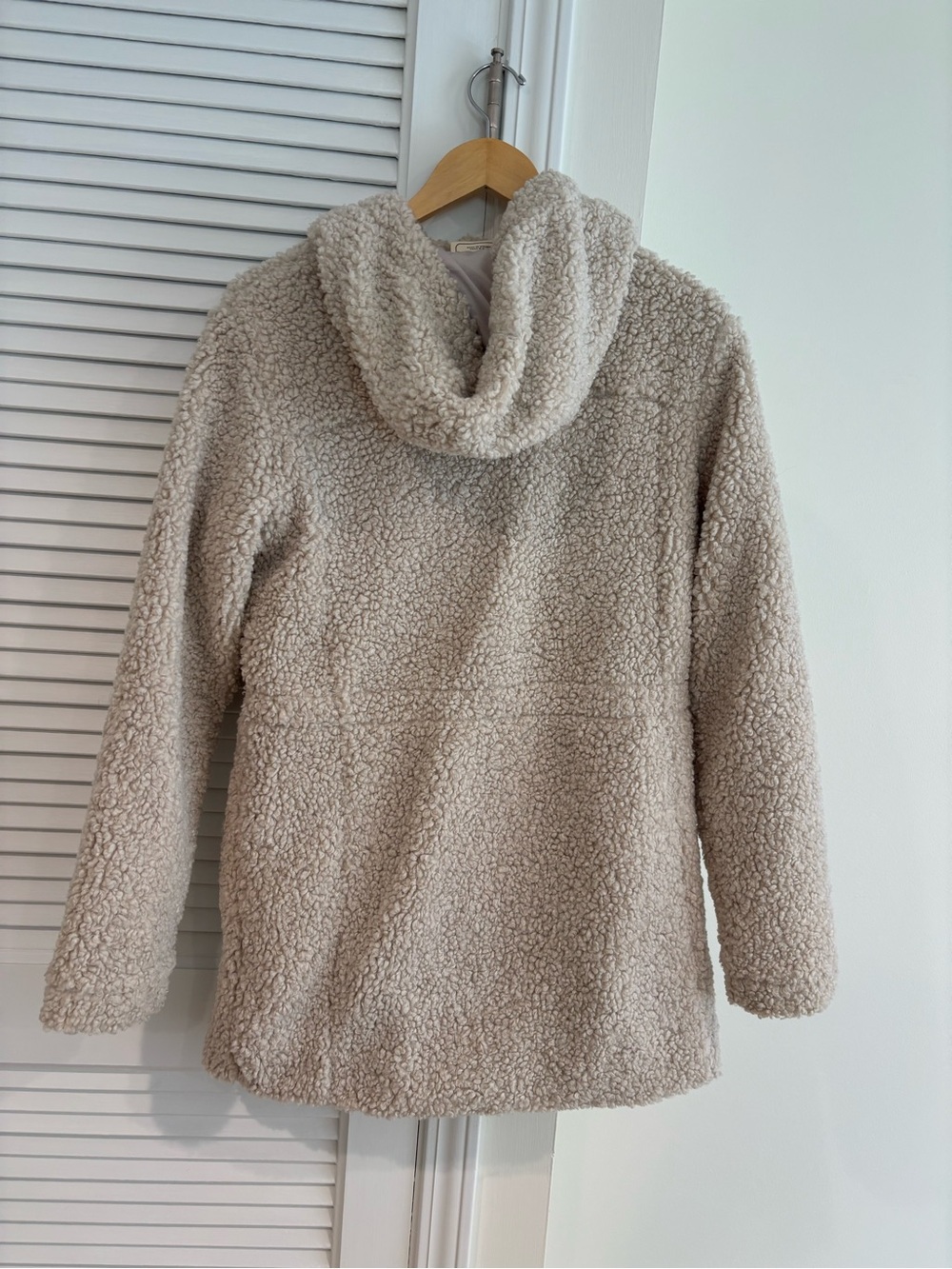 Cozy Hooded Sherpa Jacket - Cream - Picture 4 of 6